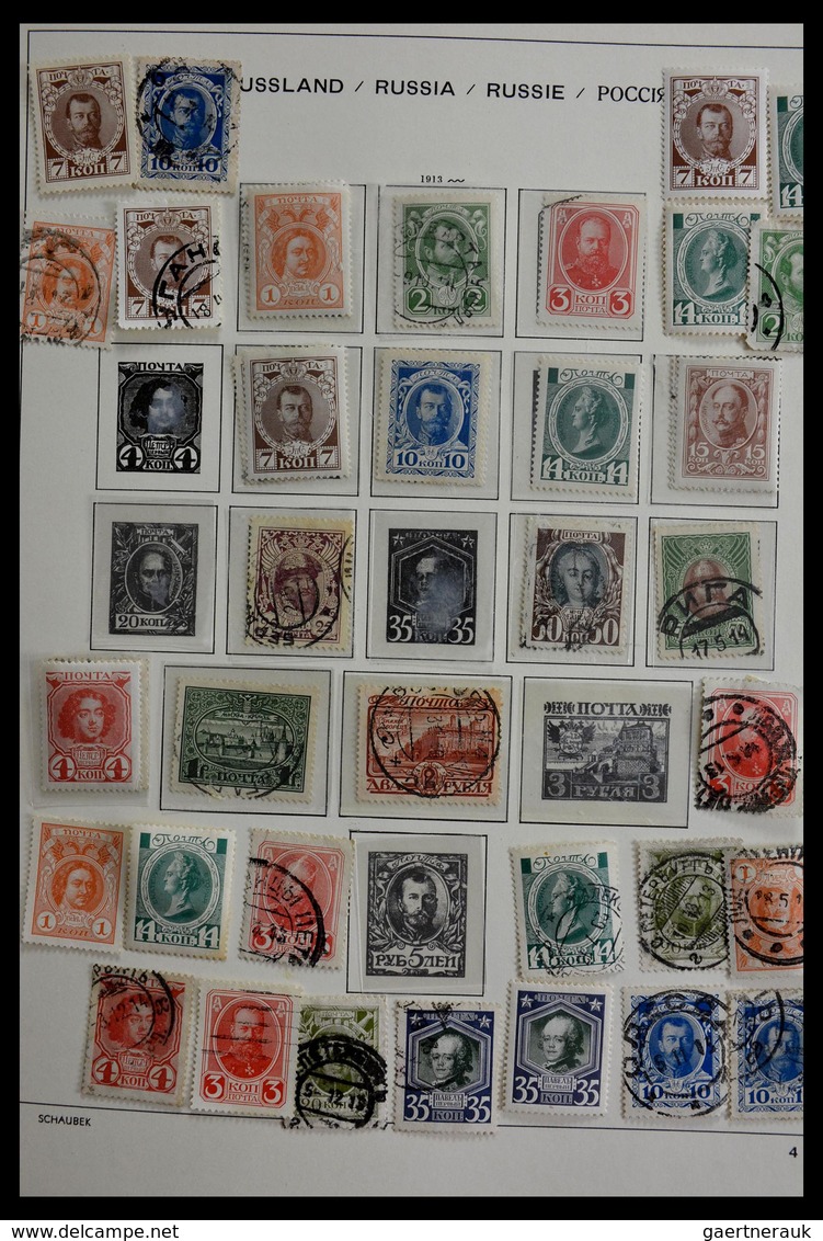 Russland: 1864-2007: Well filled, MNH, mint hinged and used collection Russia 1864-2007 in 6 fat Sch