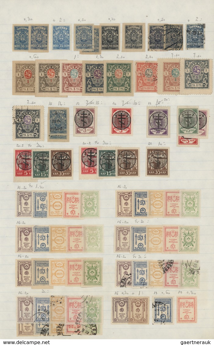 Russland: 1870/1923 (ca.), Russian area, used and mit collection/accumulation of apprx. 1.340 stamps