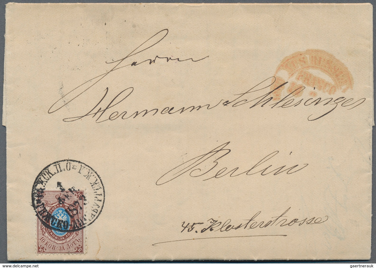 Russland: 1878/1915 small holding of about 67 items all from the Baltic sent by rail mail, while cov