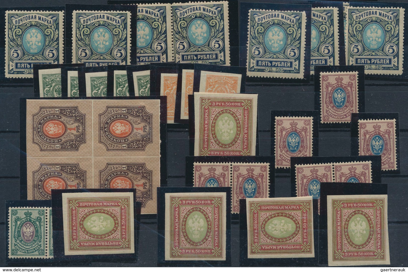 Russland: 1900/1920 Ca., Russia And Areas, Range Of Ca.300 Stamps On Stockcards, Comprising Russian - Briefe U. Dokumente