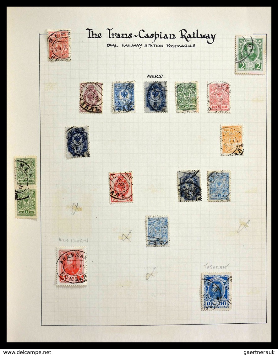 Russland - Stempel: 1858-1924: Cancel collection transkaspian railroad and cities in current Kazakhs