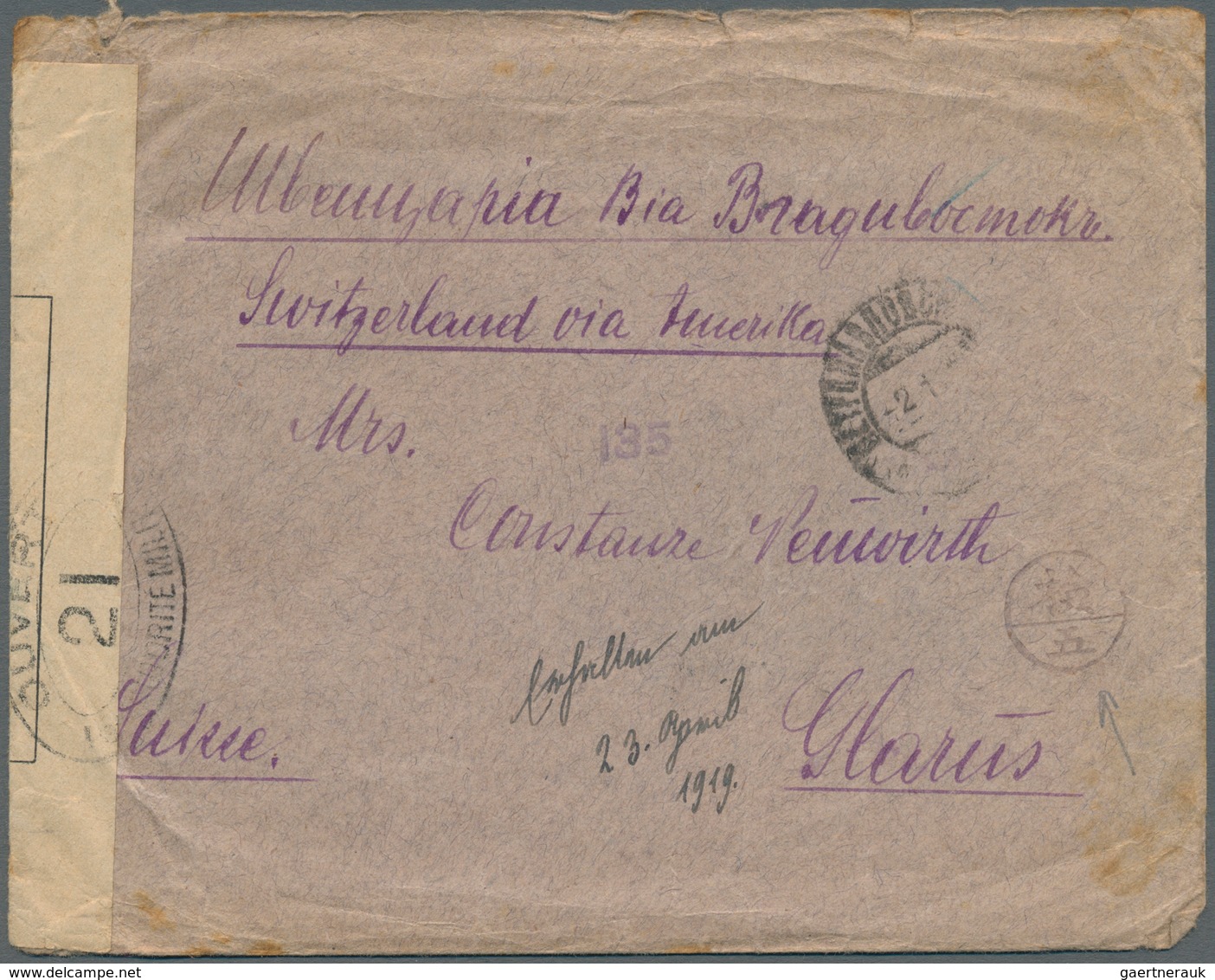 Russland - Besonderheiten: 1919, Six Items (inc. 4 Covers, One Small Cover/contents And 1 Mimeograph - Sonstige & Ohne Zuordnung