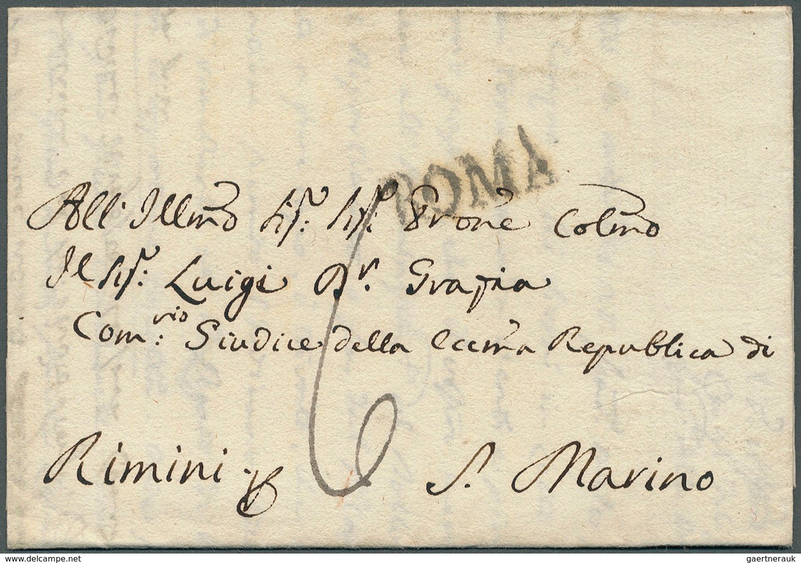 San Marino - Vorphilatelie: 1810/1824 21 Briefe Aus Rom An Luigi Dr. Grazza, Richter In San Marino - ...-1877 Vorphilatelie