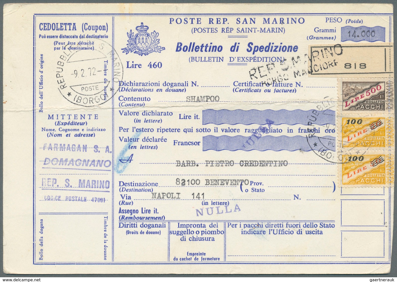 San Marino - Ganzsachen: 1890/1970 (ca.) Lot Mit Ca. 55 Ganzsachen (Postkarten, Postanweisungen, Pac - Ganzsachen