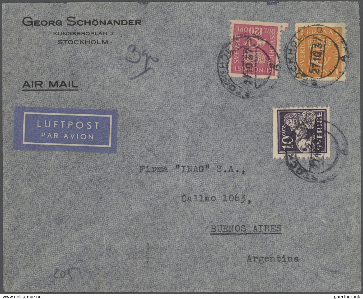 Schweden: 1722/1960, Interesting Lot Of Ca. 55 Better Covers And 9 Regulations For Post Offices (172 - Briefe U. Dokumente