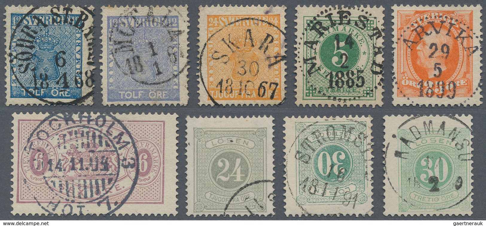 Schweden: 1855/1992 (ca.), Collection With Some Duplicates In Four Borek Albums Starting With A Nice - Briefe U. Dokumente