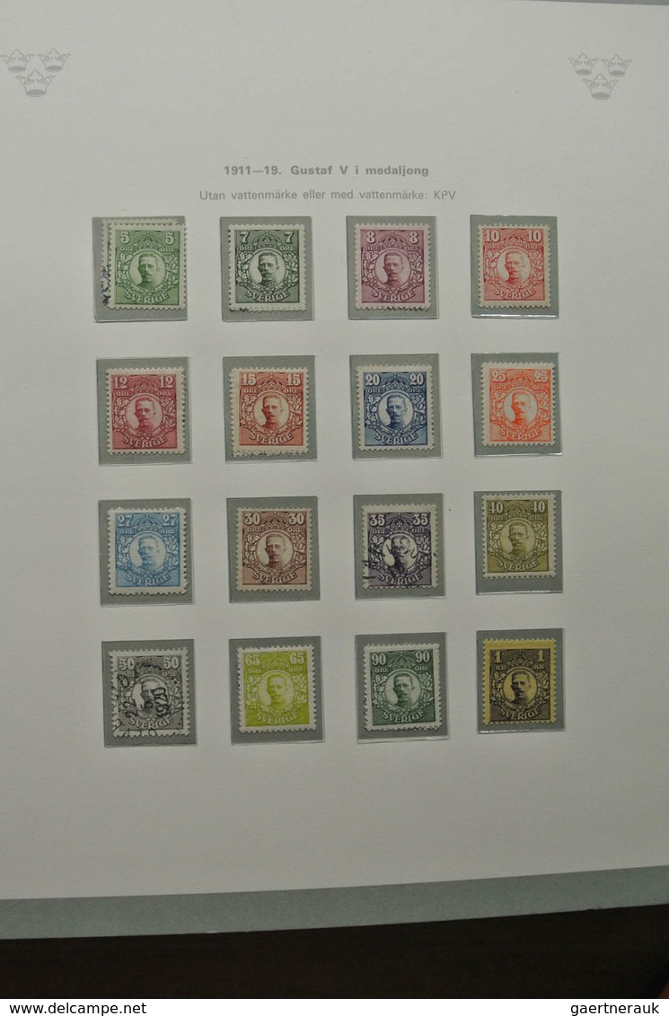 Schweden: 1855-1967: Well Filled, Mostly MNH And Mint Hinged (classic Part Canceled) Collection Swed - Briefe U. Dokumente