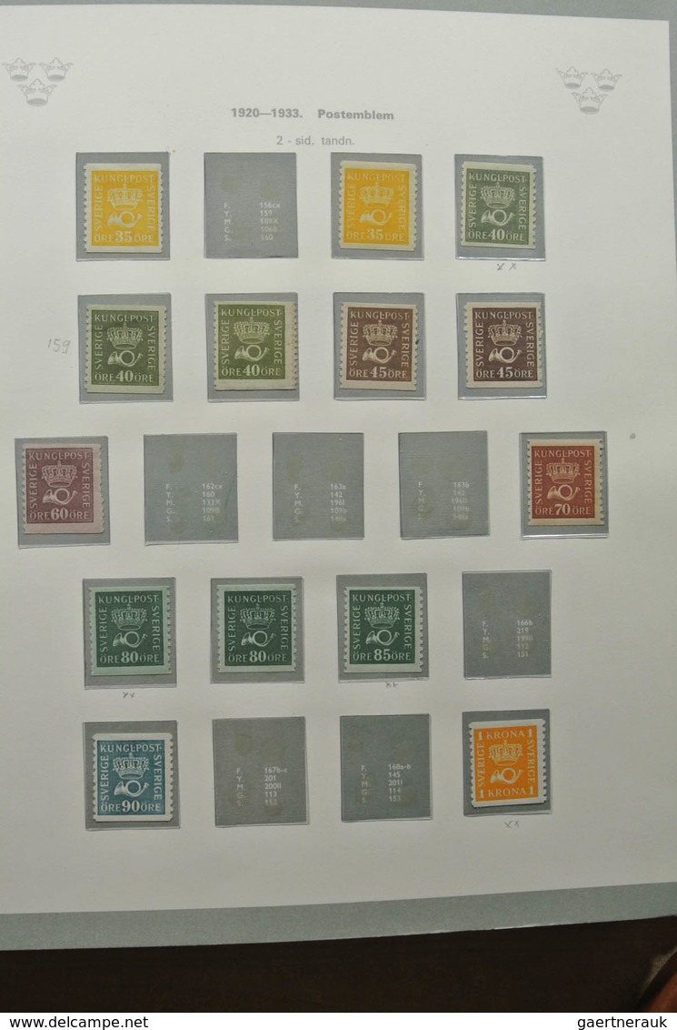 Schweden: 1855-1967: Well filled, mostly MNH and mint hinged (classic part canceled) collection Swed