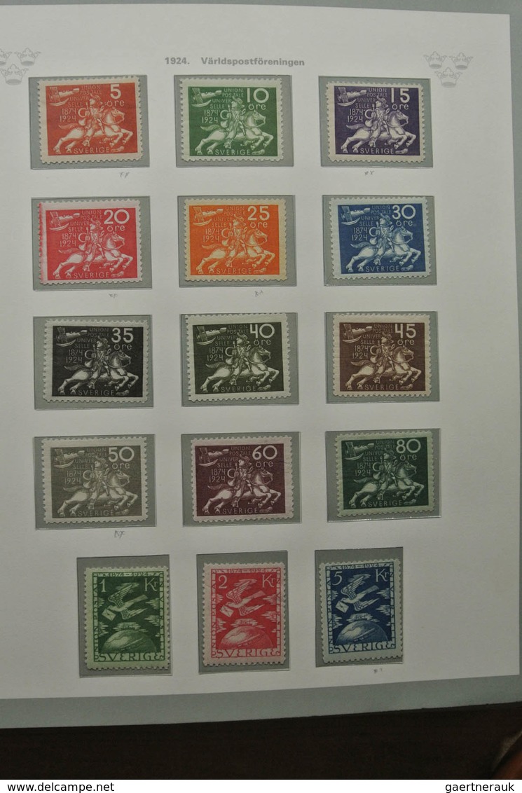 Schweden: 1855-1967: Well filled, mostly MNH and mint hinged (classic part canceled) collection Swed