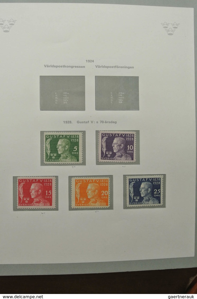 Schweden: 1855-1967: Well filled, mostly MNH and mint hinged (classic part canceled) collection Swed