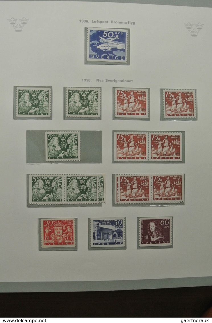 Schweden: 1855-1967: Well filled, mostly MNH and mint hinged (classic part canceled) collection Swed