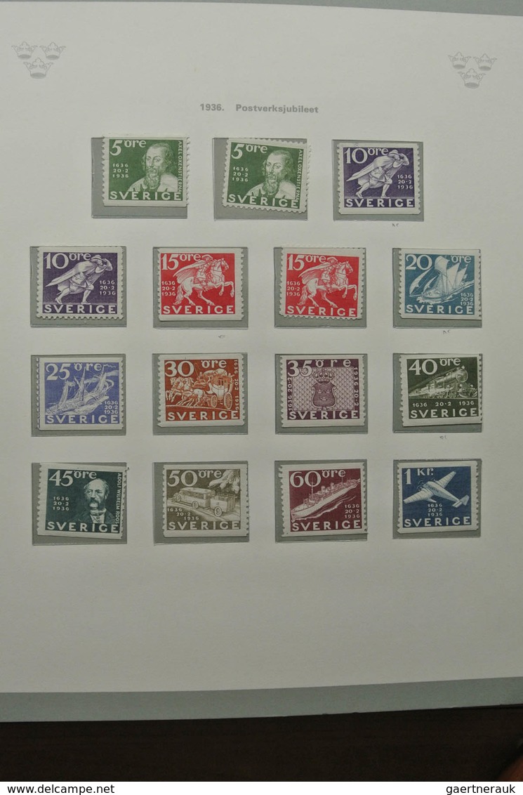 Schweden: 1855-1967: Well filled, mostly MNH and mint hinged (classic part canceled) collection Swed