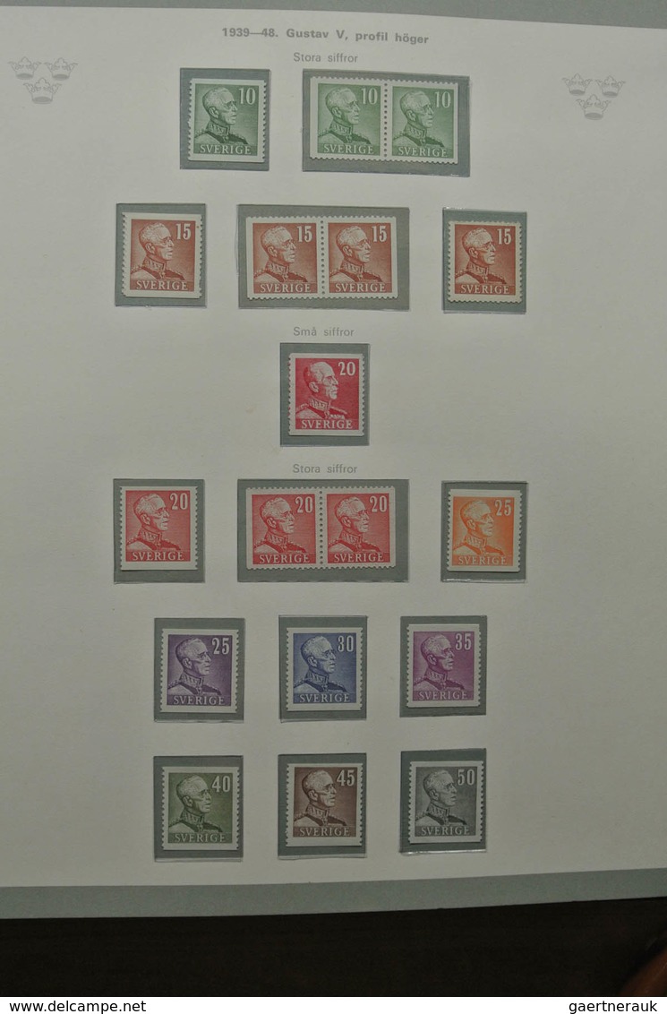 Schweden: 1855-1967: Well filled, mostly MNH and mint hinged (classic part canceled) collection Swed