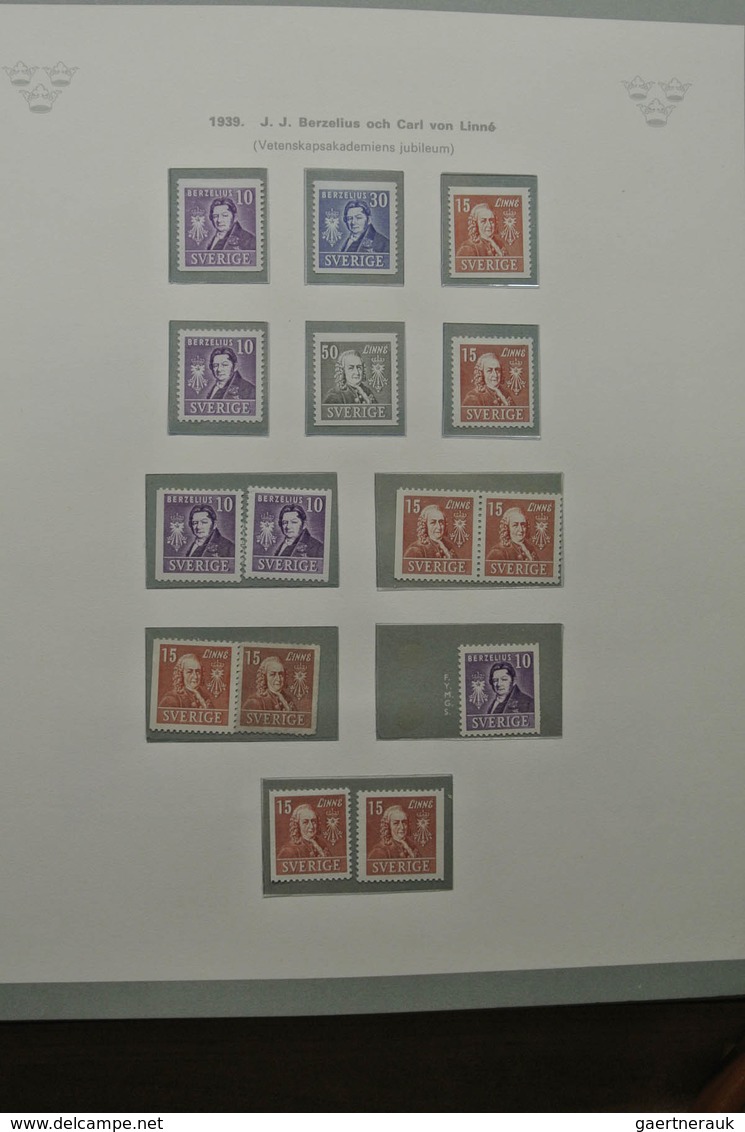 Schweden: 1855-1967: Well filled, mostly MNH and mint hinged (classic part canceled) collection Swed