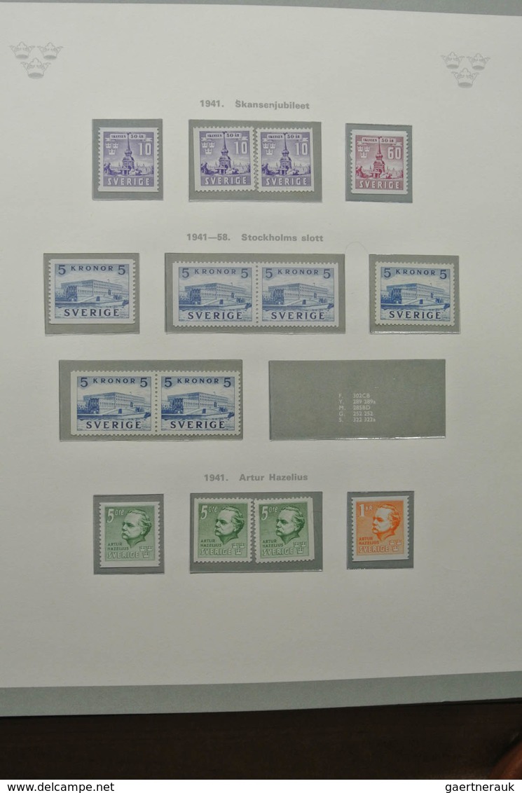 Schweden: 1855-1967: Well filled, mostly MNH and mint hinged (classic part canceled) collection Swed