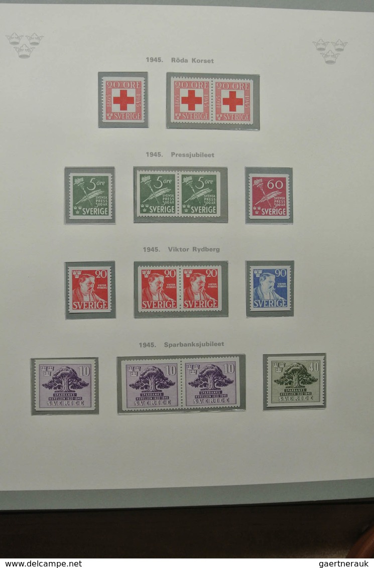 Schweden: 1855-1967: Well filled, mostly MNH and mint hinged (classic part canceled) collection Swed