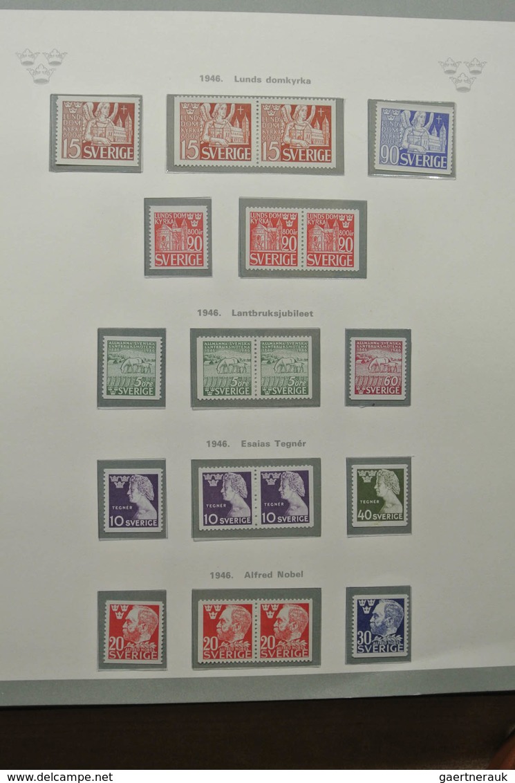 Schweden: 1855-1967: Well filled, mostly MNH and mint hinged (classic part canceled) collection Swed