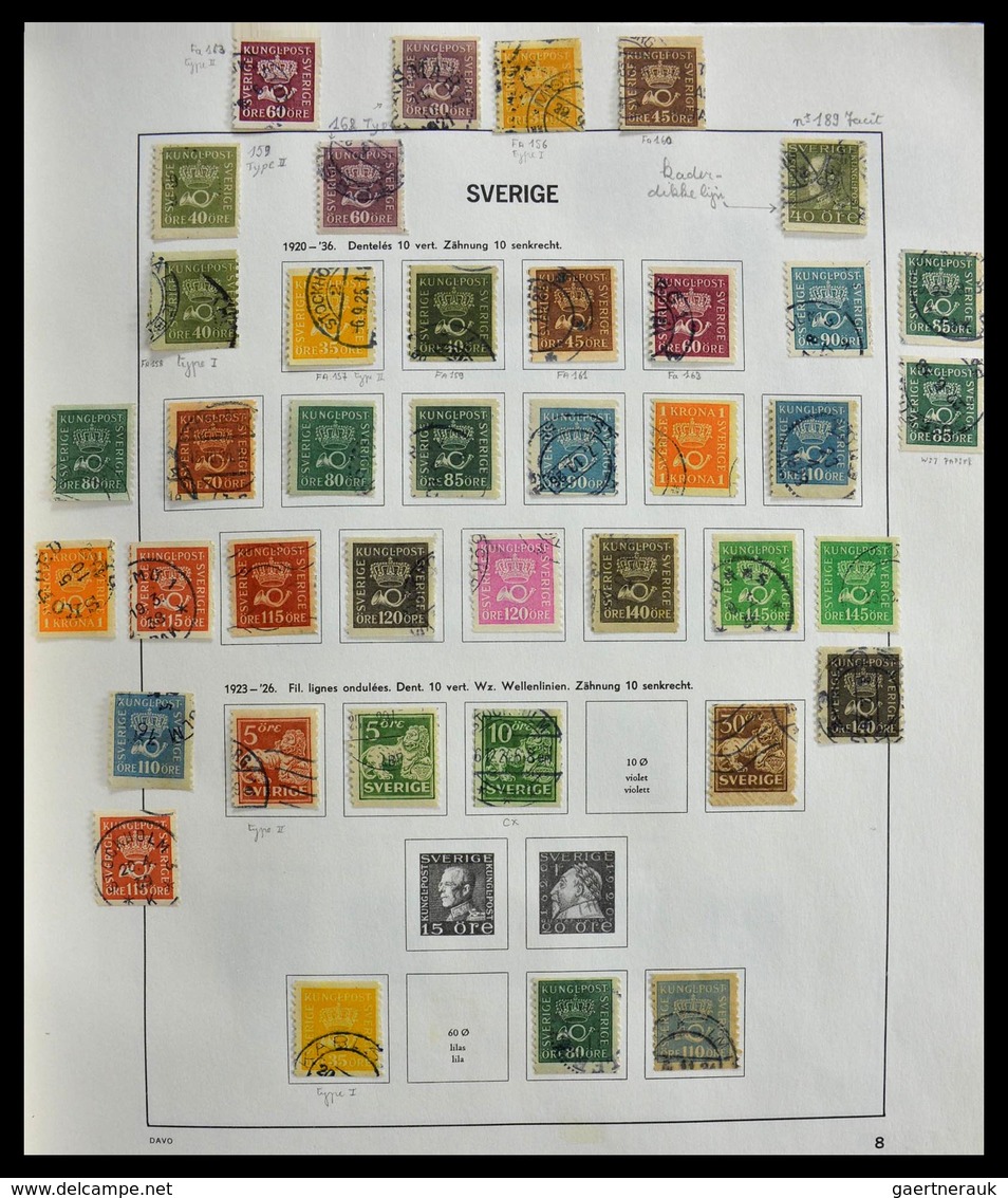 Schweden: 1855-1997: Almost complete, cancelled collection Sweden 1855-1997 in Davo album, in which