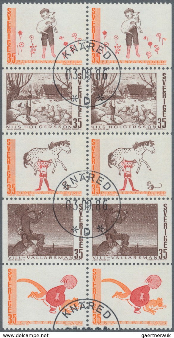 Schweden: 1961/1995, BOOKLET PANES: accumulation with about 2.660 complete booklet panes in 34 types