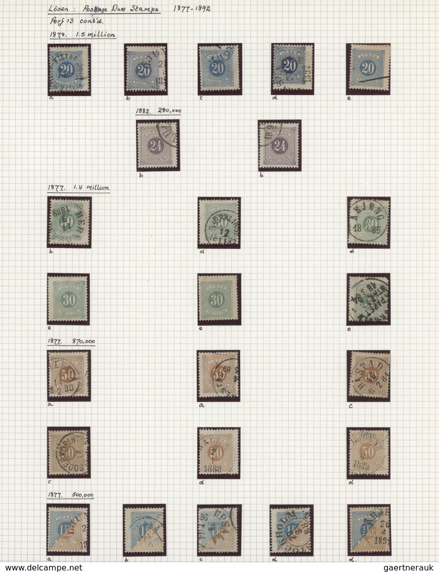 Schweden - Dienstmarken: 1874/1877, Specialised Collection Of 1st Issue (Michel Nos. 1/10, Facit Nos - Dienstmarken