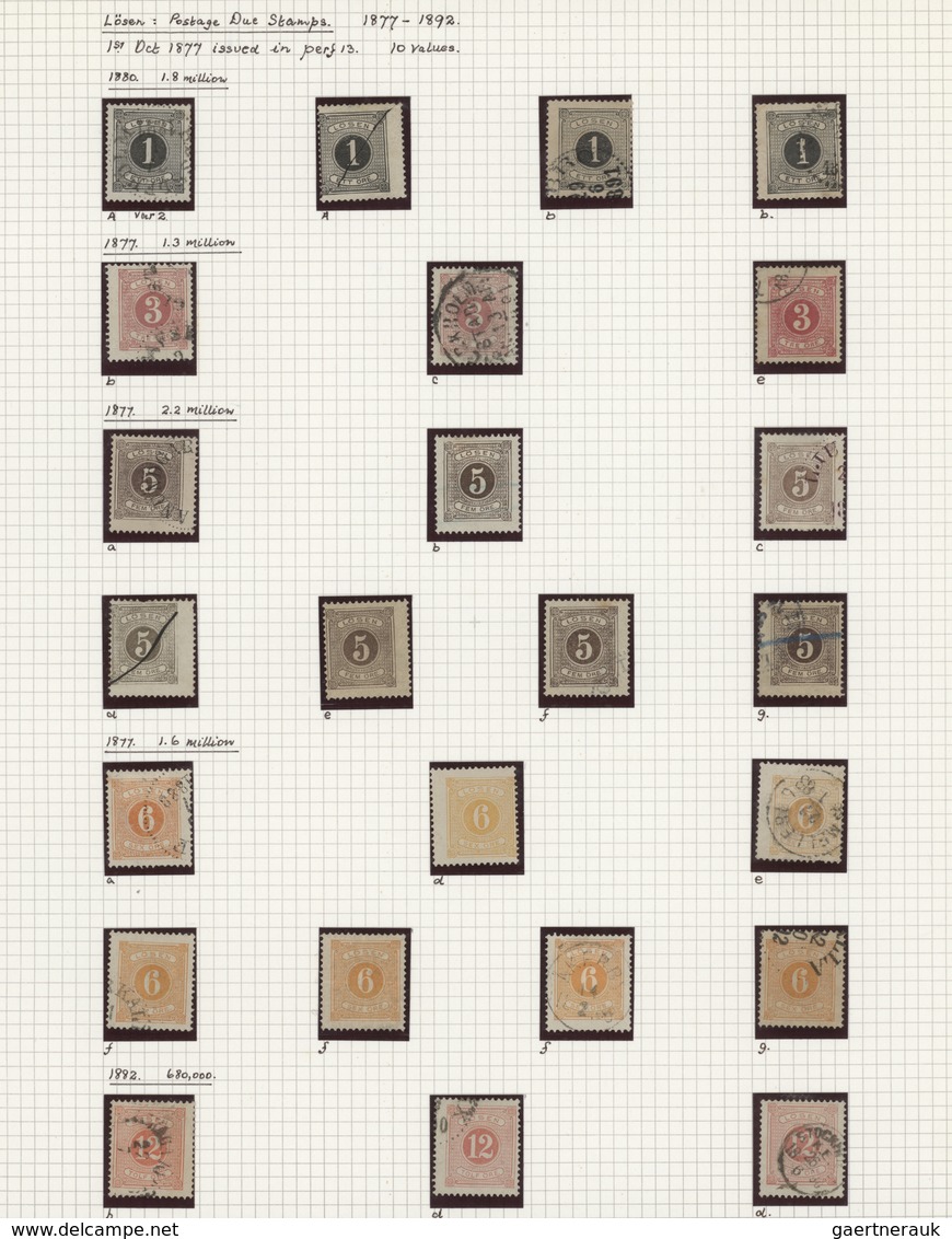 Schweden - Dienstmarken: 1874/1877, Specialised Collection Of 1st Issue (Michel Nos. 1/10, Facit Nos - Dienstmarken