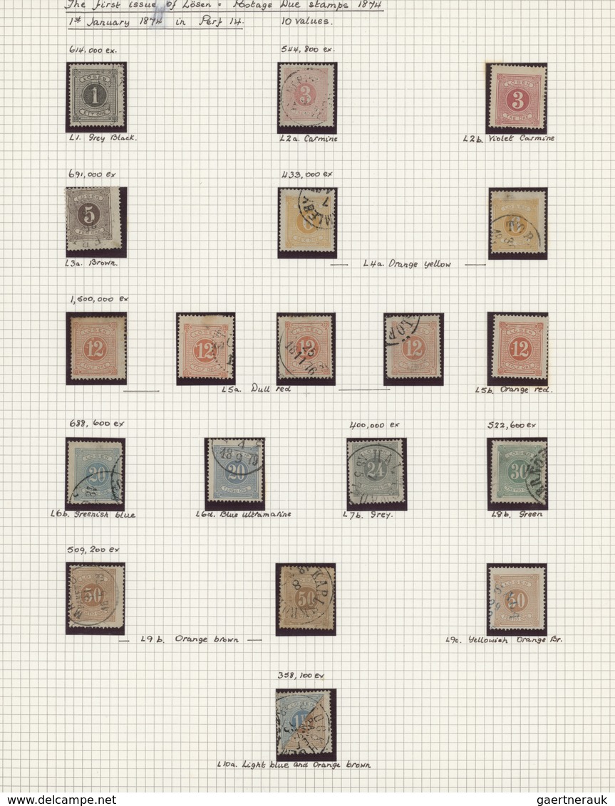 Schweden - Dienstmarken: 1874/1877, Specialised Collection Of 1st Issue (Michel Nos. 1/10, Facit Nos - Dienstmarken