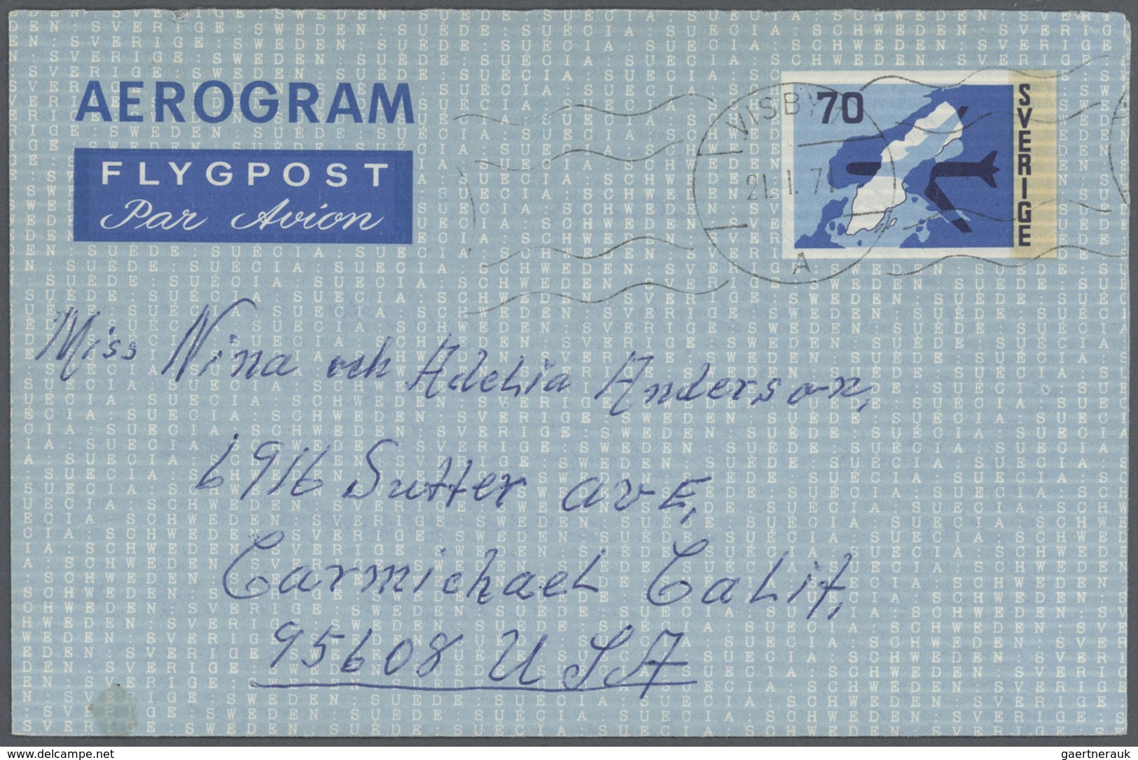 Schweden - Ganzsachen: 1949/89 (ca.), Bestand Von Ca. 210 Ungebrauchten Und Gebrauchten AEROGRAMMEN - Postal Stationery