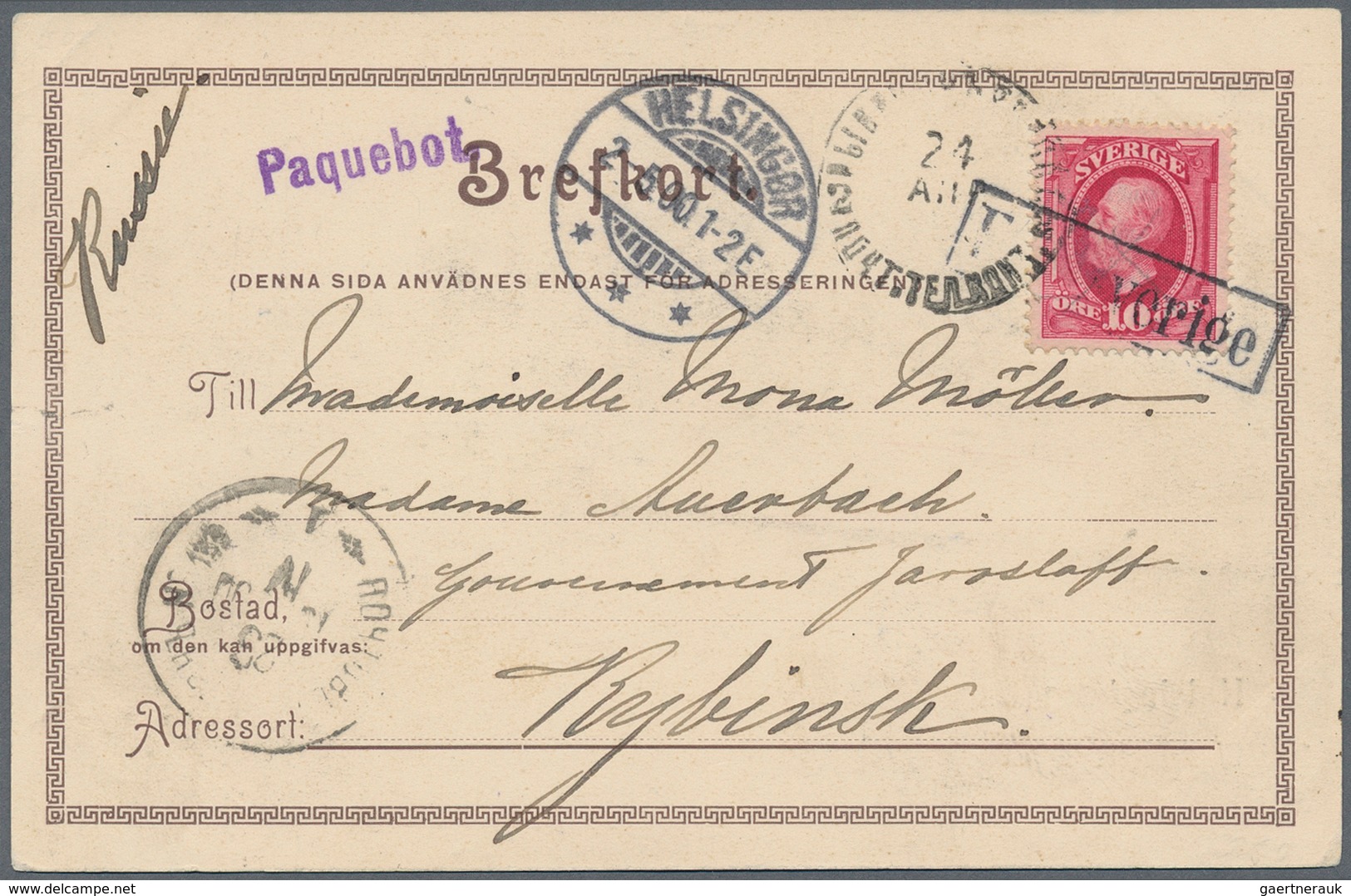 Schweden - Stempel: 1845/1957, Collection Of About 36 Letters/cards, Nearly All With Ship-post Cance - Altri & Non Classificati