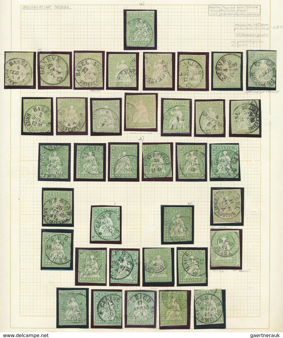 Schweiz: 1821-1907: Sehr Umfangreiche Kollektion Vom Marken Und Belegen In Zwei Großen, Dicken Klemm - Sammlungen