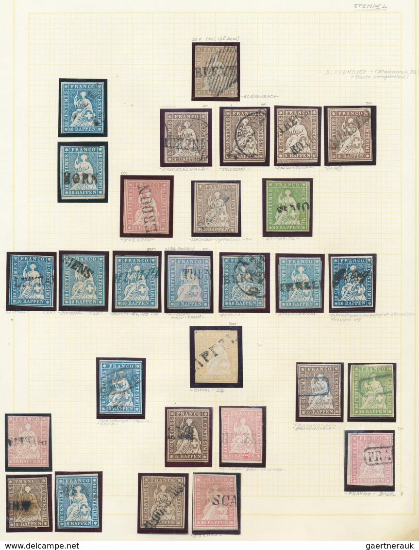 Schweiz: 1821-1907: Sehr Umfangreiche Kollektion Vom Marken Und Belegen In Zwei Großen, Dicken Klemm - Sammlungen