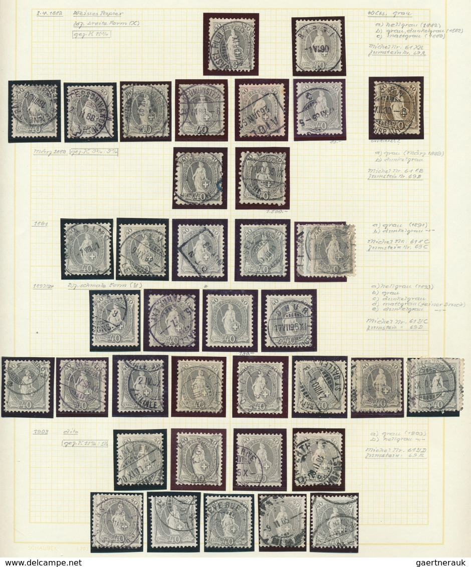 Schweiz: 1821-1907: Sehr umfangreiche Kollektion vom Marken und Belegen in zwei großen, dicken Klemm