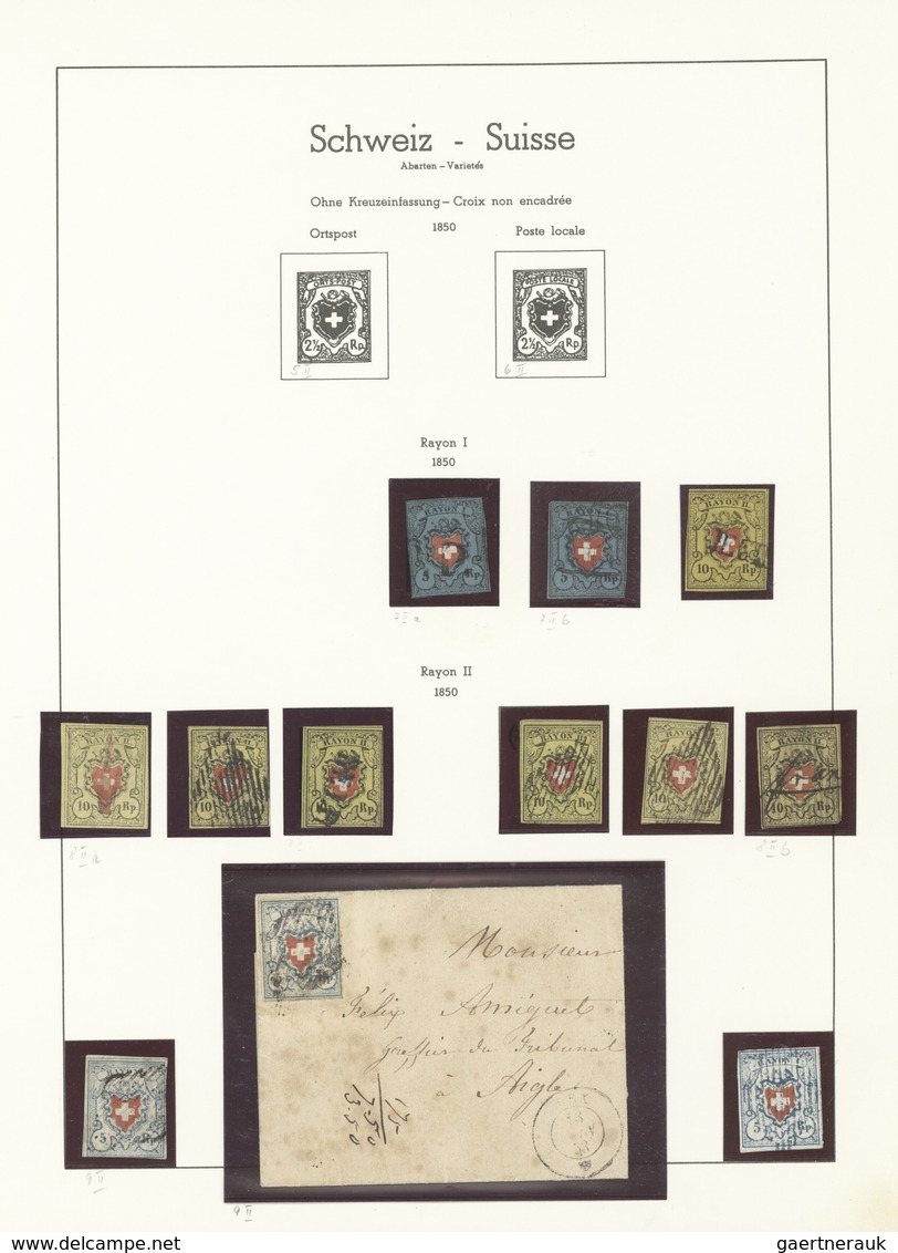 Schweiz: 1850/1900, Meist Gestempelte Sammlung Auf Albenblättern, Alles Mehrfach/spezialisiert Zusam - Sammlungen