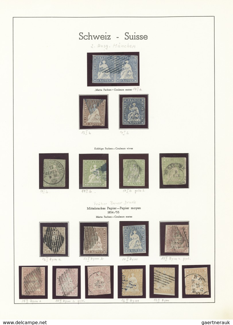 Schweiz: 1850/1900, Meist Gestempelte Sammlung Auf Albenblättern, Alles Mehrfach/spezialisiert Zusam - Sammlungen