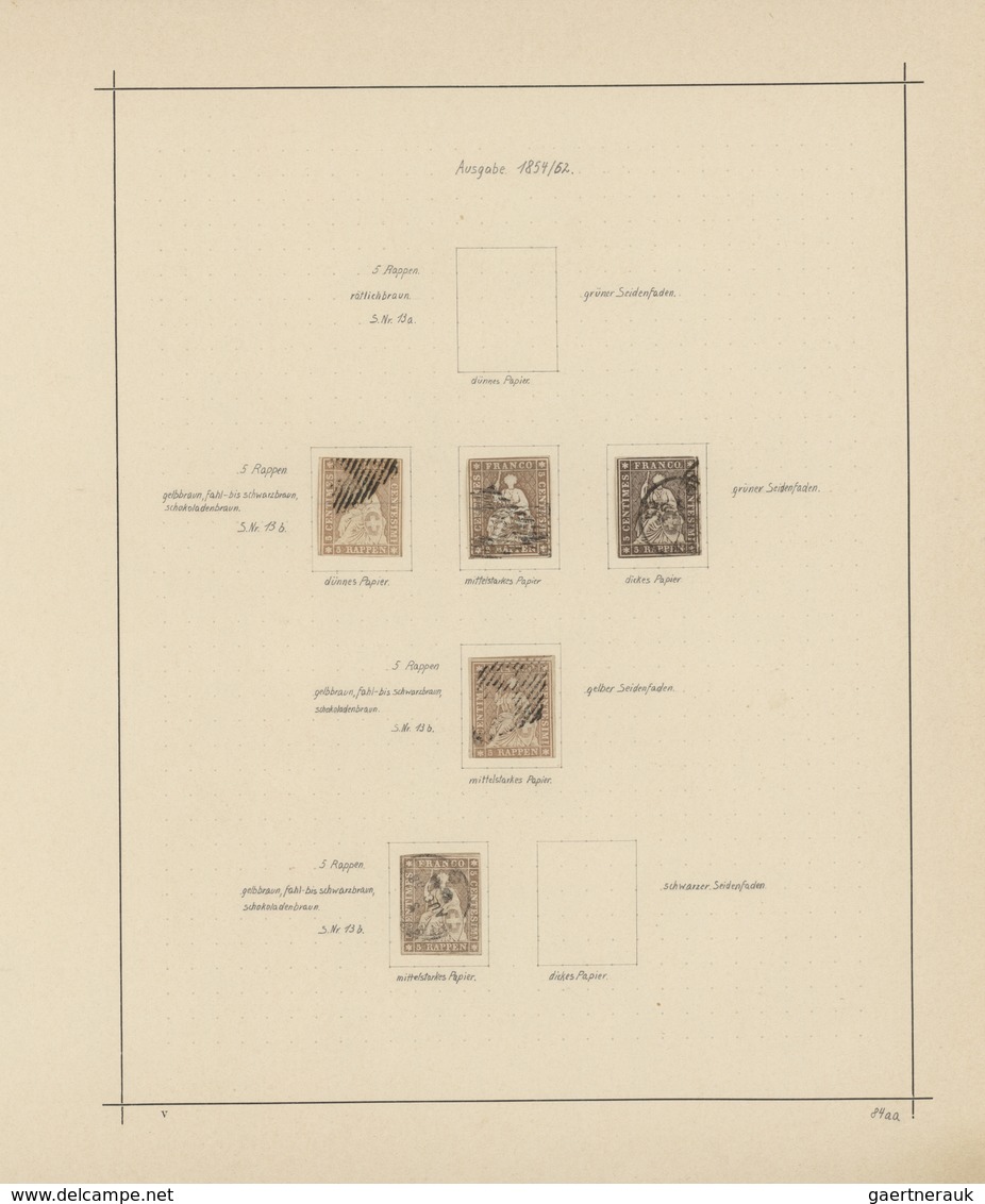 Schweiz: 1850/1961, Saubere, Meist Gestempelte Sammlung Auf Alten Schaubek-Vordrucken, Durchgehend G - Sammlungen