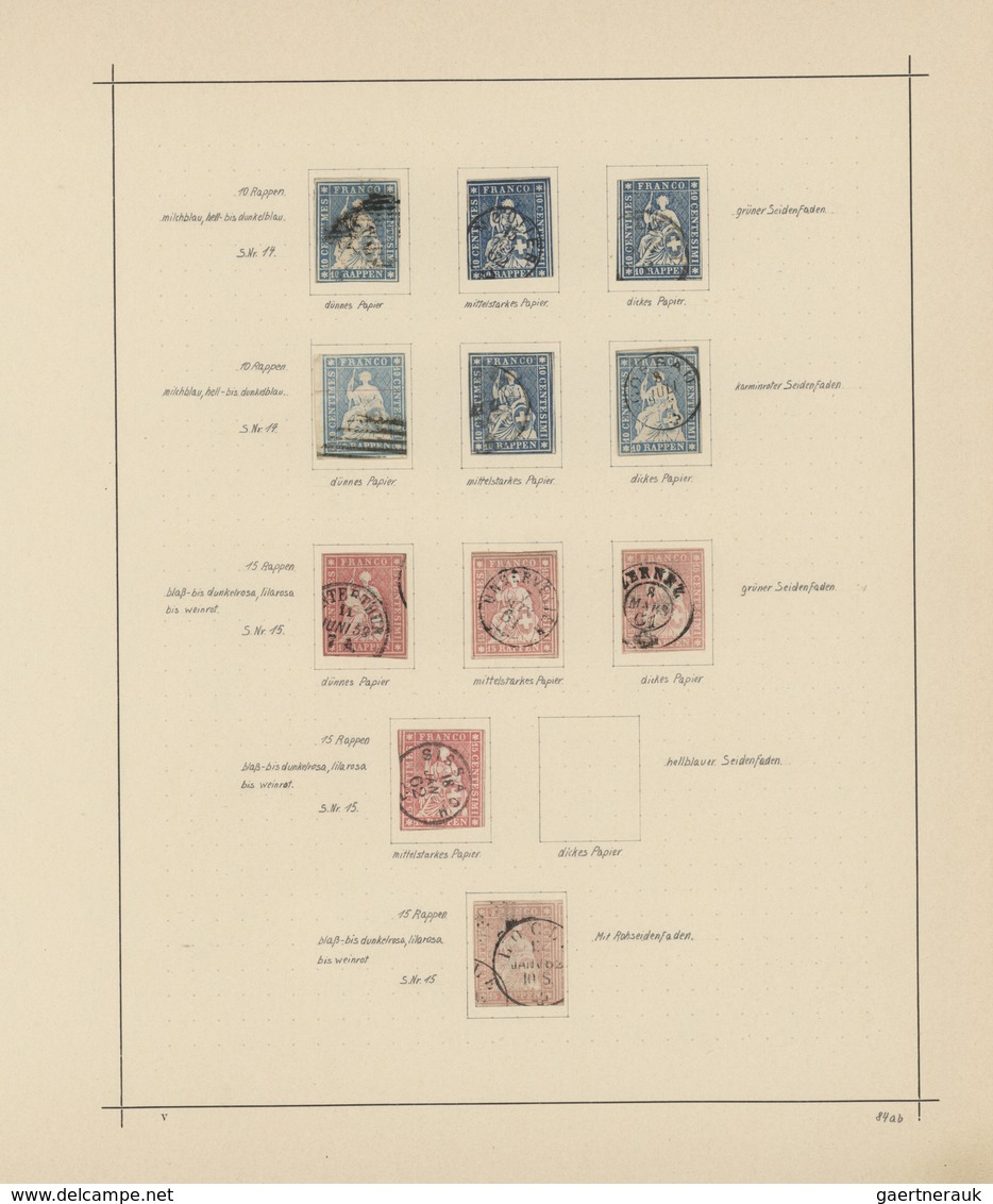 Schweiz: 1850/1961, Saubere, Meist Gestempelte Sammlung Auf Alten Schaubek-Vordrucken, Durchgehend G - Sammlungen