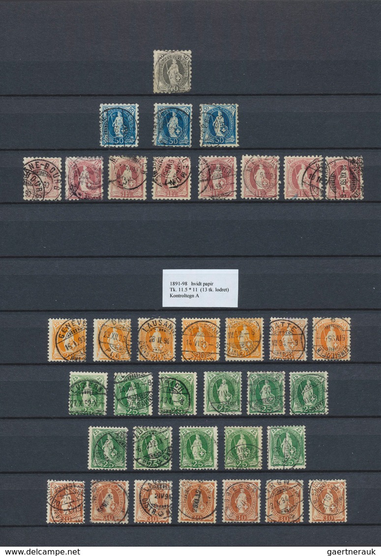 Schweiz: 1850-1908: Umfangreiche, gestempelte Sammlung von mehr als 1000 Marken, von einigen Rayon-