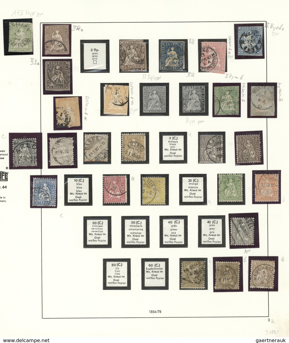 Schweiz: 1850-1937 Ca.: Sammlungs- Und Dublettenpartie Der Semiklassischen Ausgaben Ab Rayons, Dabei - Sammlungen