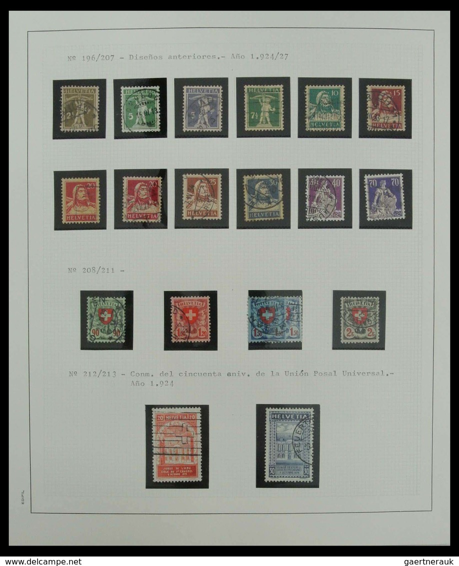 Schweiz: 1850-1975: Very Well Filled, Mostly Used Collection Switzerland 1850-1975 In 2 Albums. Coll - Sammlungen