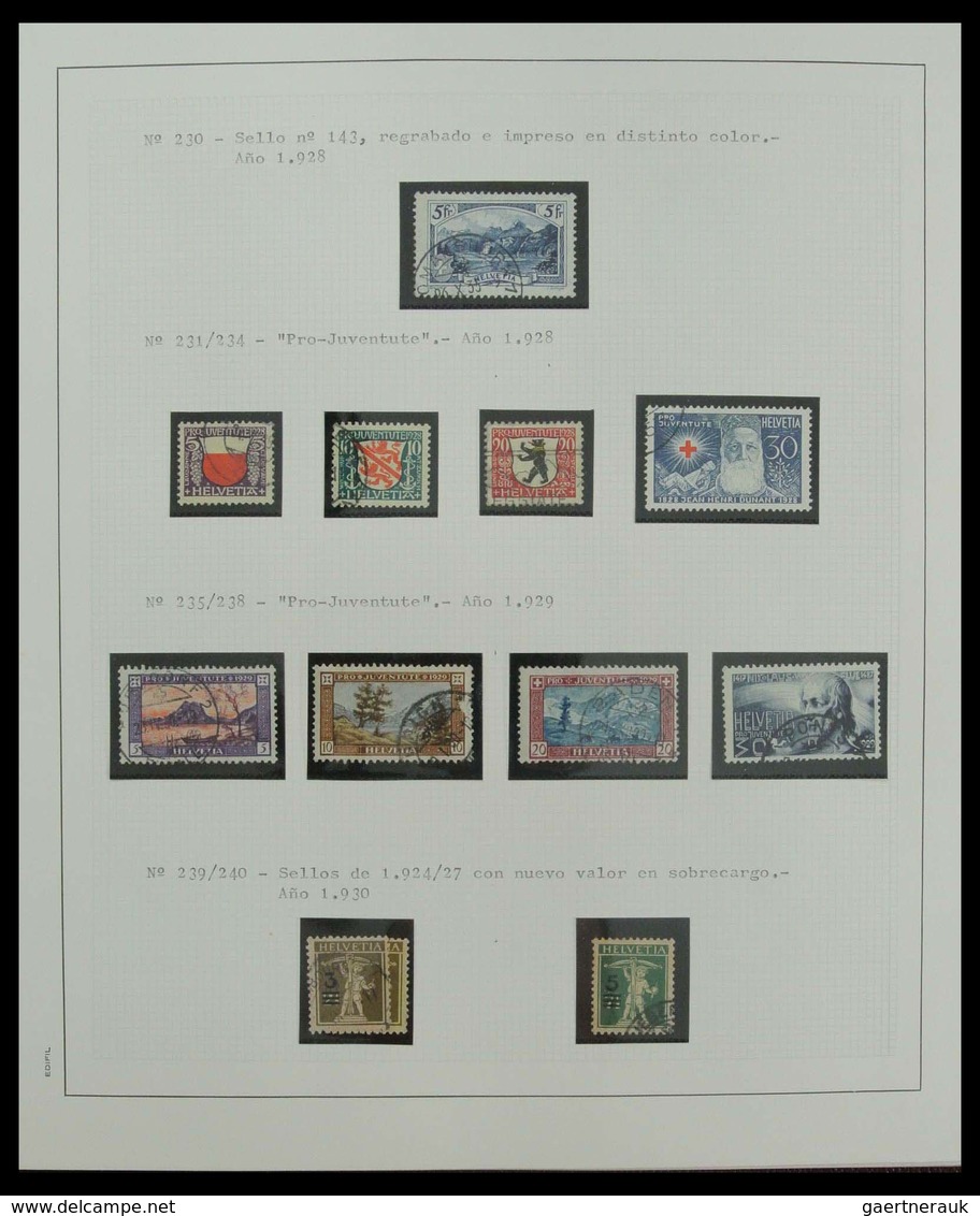 Schweiz: 1850-1975: Very well filled, mostly used collection Switzerland 1850-1975 in 2 albums. Coll