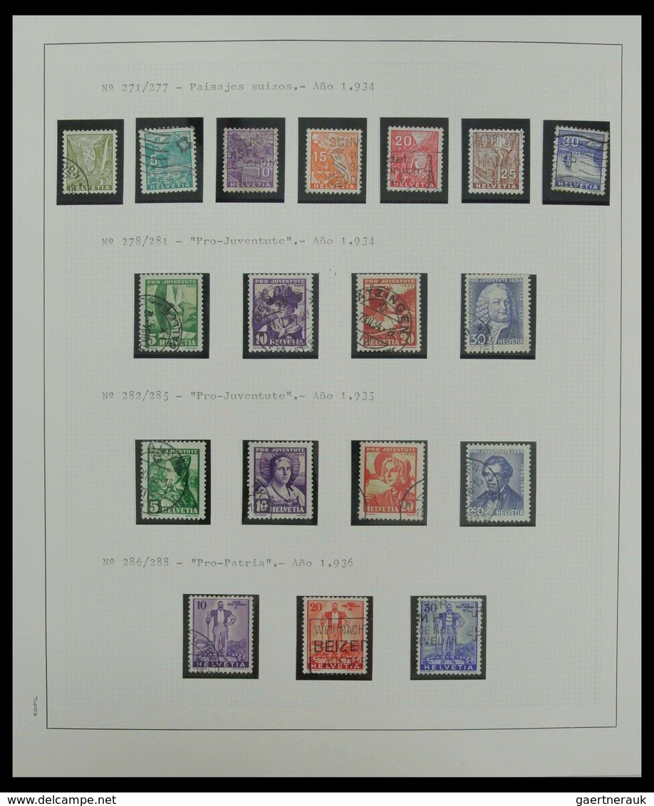 Schweiz: 1850-1975: Very well filled, mostly used collection Switzerland 1850-1975 in 2 albums. Coll