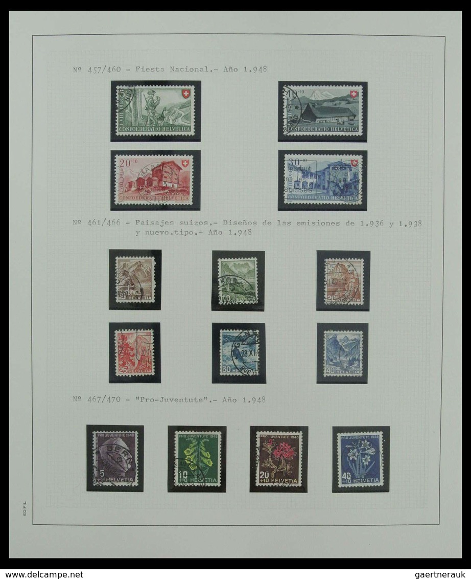 Schweiz: 1850-1975: Very well filled, mostly used collection Switzerland 1850-1975 in 2 albums. Coll