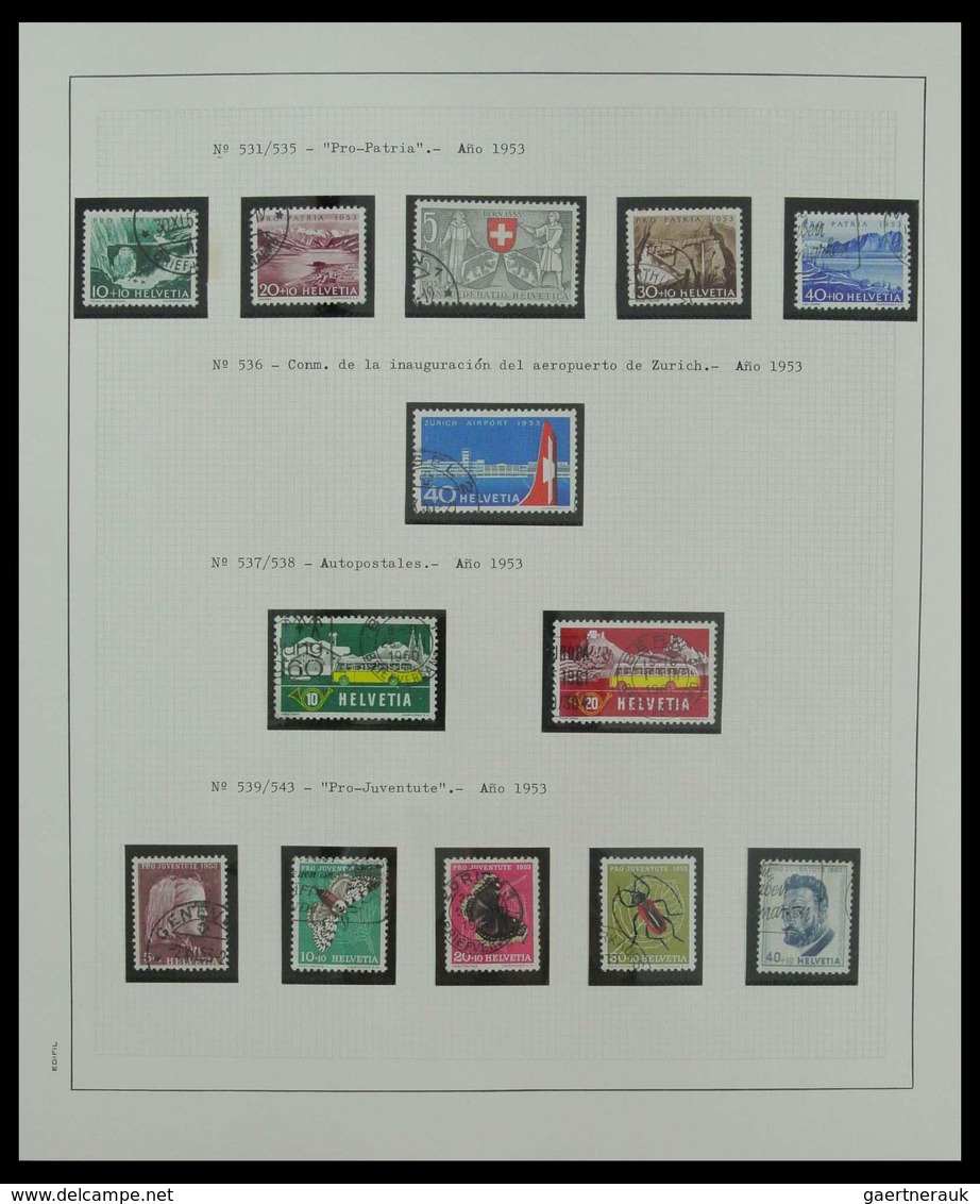 Schweiz: 1850-1975: Very well filled, mostly used collection Switzerland 1850-1975 in 2 albums. Coll