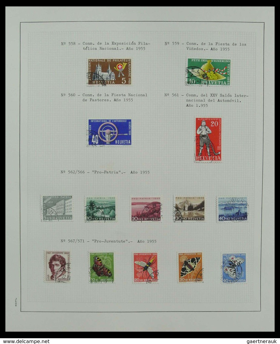 Schweiz: 1850-1975: Very well filled, mostly used collection Switzerland 1850-1975 in 2 albums. Coll