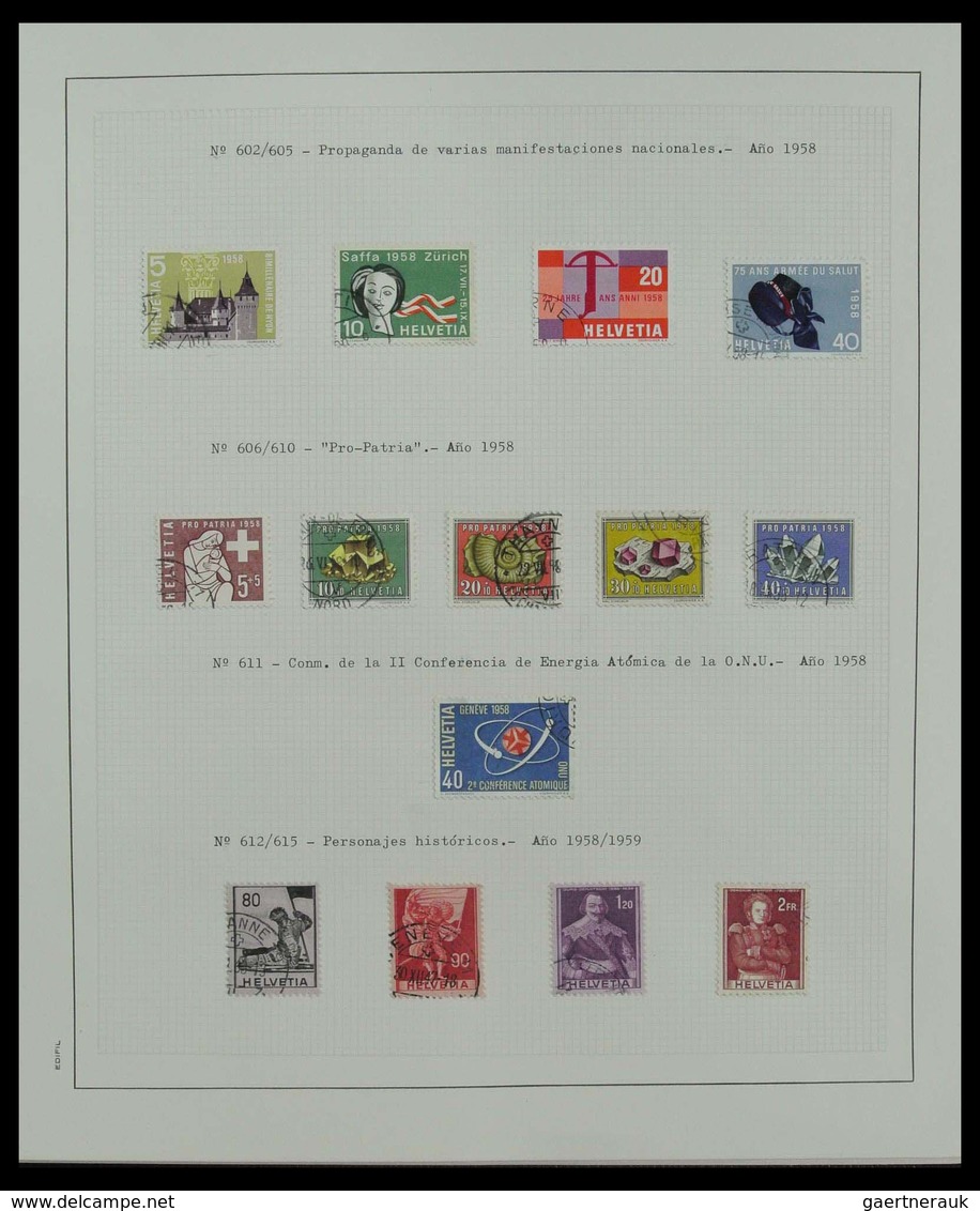 Schweiz: 1850-1975: Very well filled, mostly used collection Switzerland 1850-1975 in 2 albums. Coll
