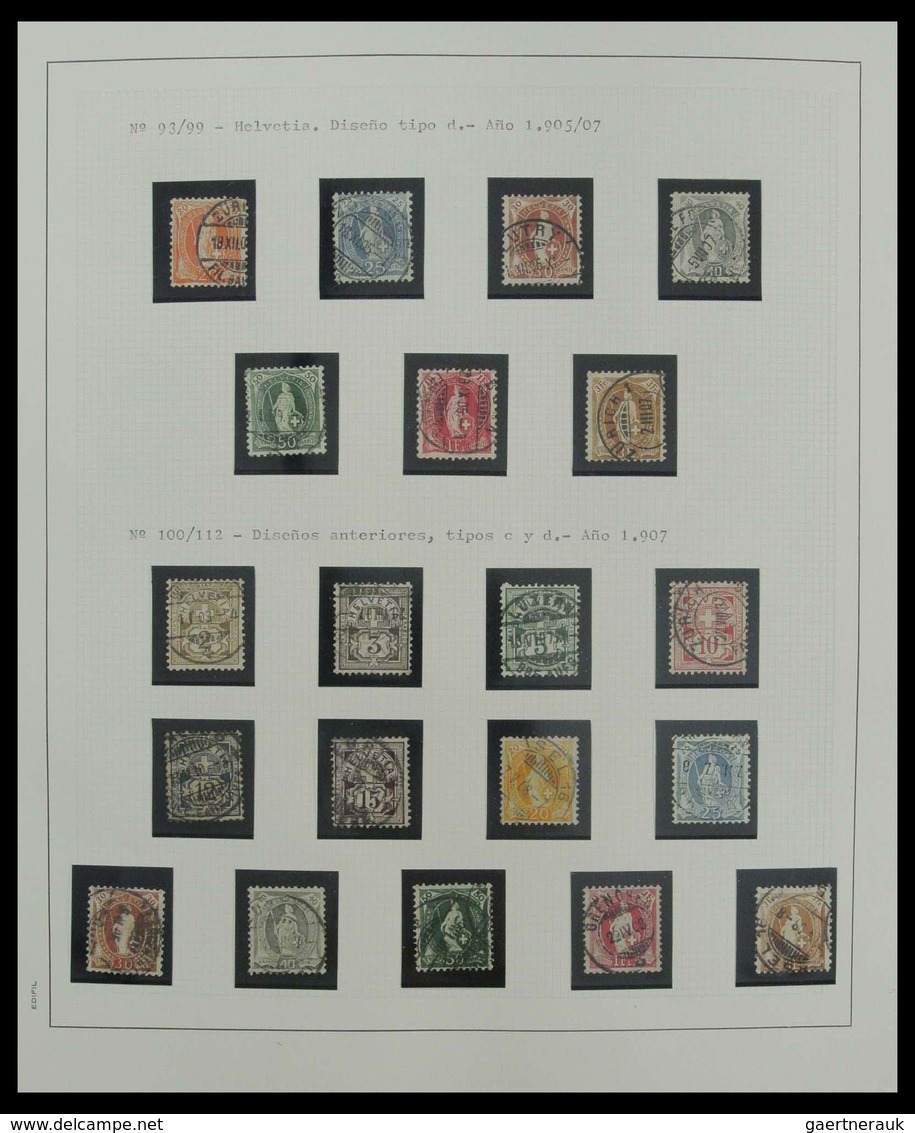 Schweiz: 1850-1975: Very well filled, mostly used collection Switzerland 1850-1975 in 2 albums. Coll