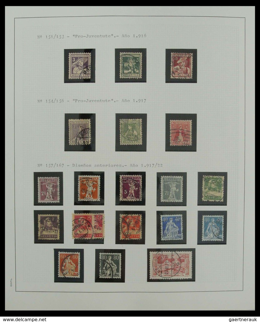 Schweiz: 1850-1975: Very well filled, mostly used collection Switzerland 1850-1975 in 2 albums. Coll