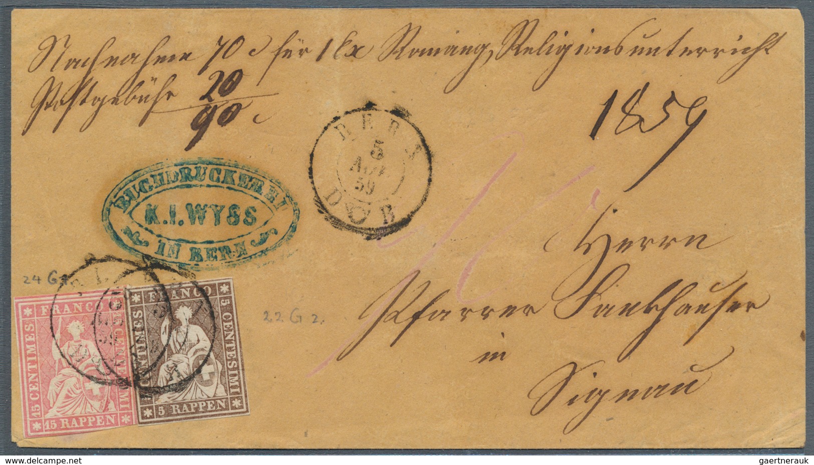 Schweiz: 1854-1862 STRUBEL: Kollektion Von Rund 100 Gestempelten Marken (2 Rp. Bis 1 Fr.) Und 10 Bri - Sammlungen