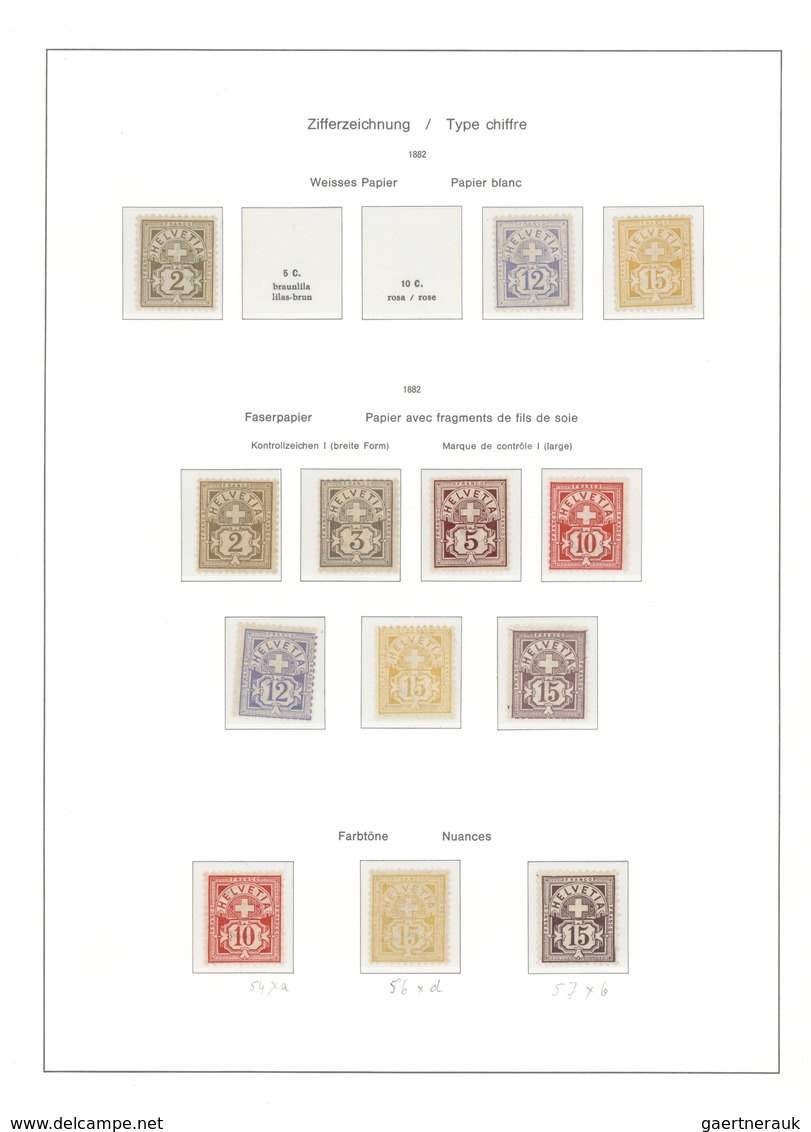 Schweiz: 1882/1905, POSTFRISCHE Sammlung Von 29 Werten Der Kreuz/Ziffer-Ausgabe, Dabei MiNr. 45, 48/ - Sammlungen