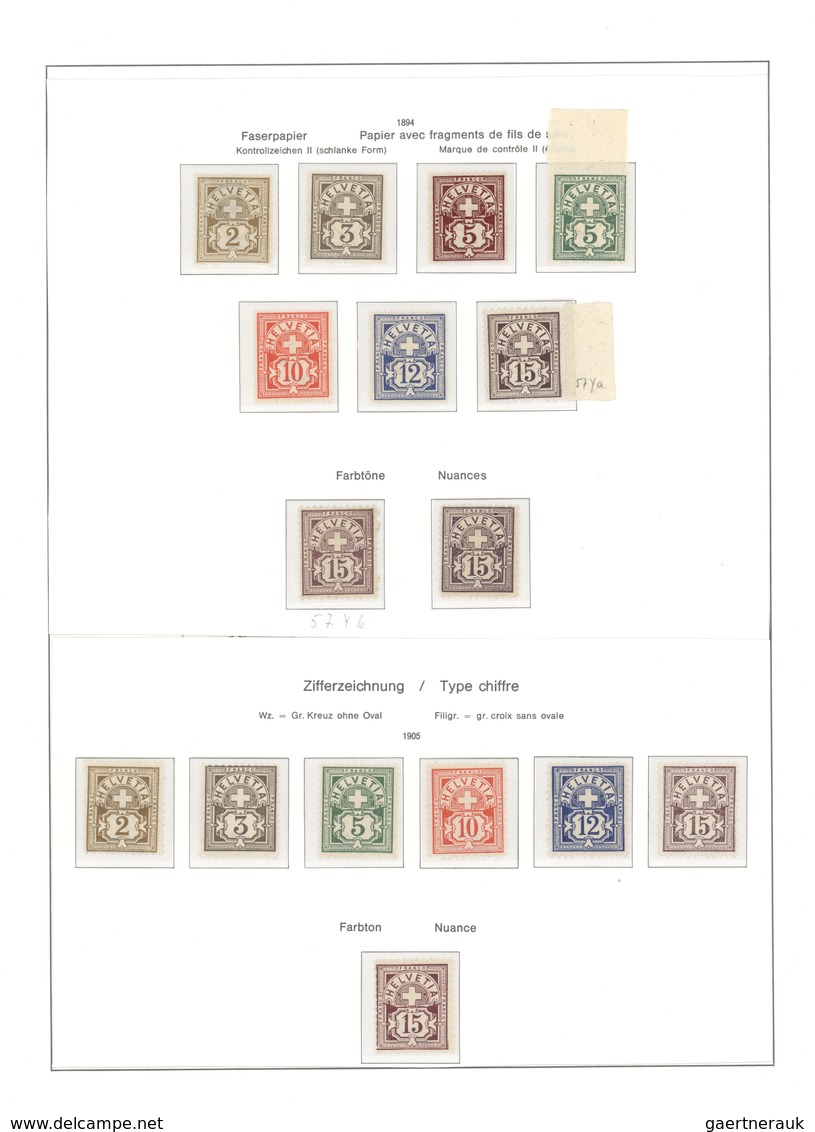 Schweiz: 1882/1905, POSTFRISCHE Sammlung Von 29 Werten Der Kreuz/Ziffer-Ausgabe, Dabei MiNr. 45, 48/ - Sammlungen