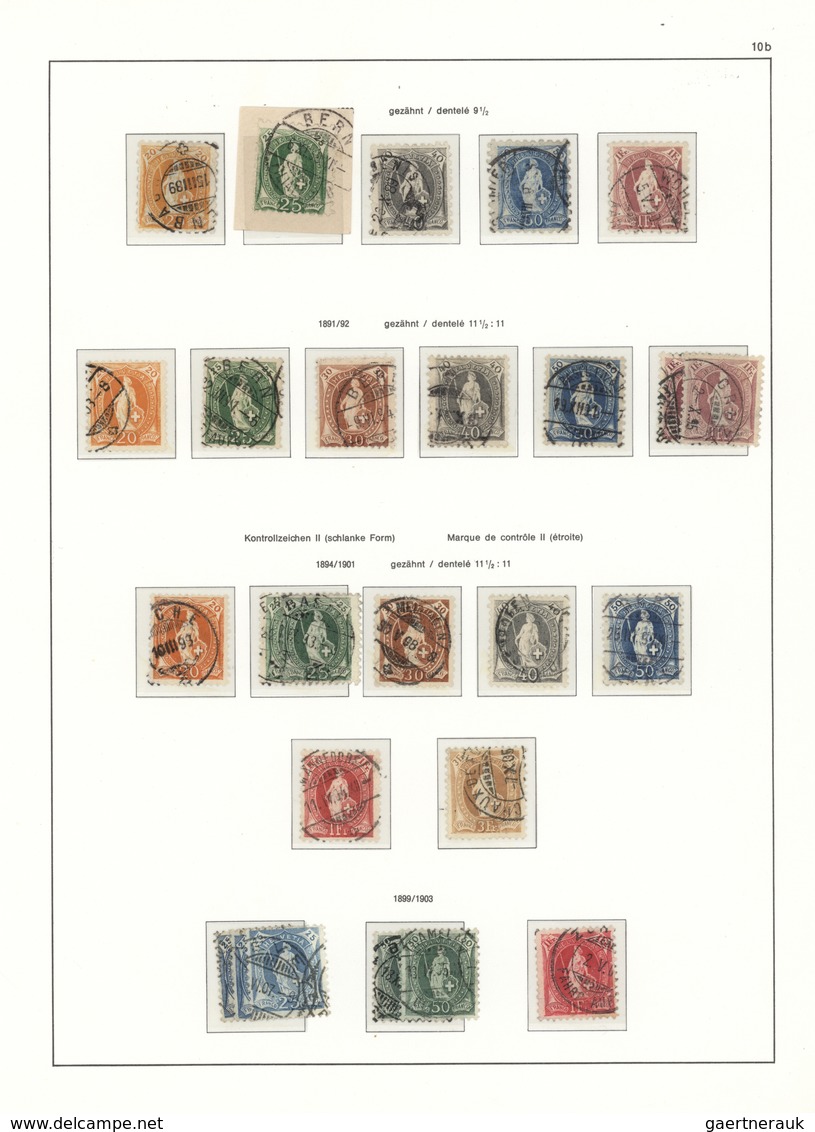 Schweiz: 1882/1907, Sauber Gestempelte Sammlung Der Ausgaben Kreuz/Ziffer, Stehende Helvetia Und UPU - Sammlungen